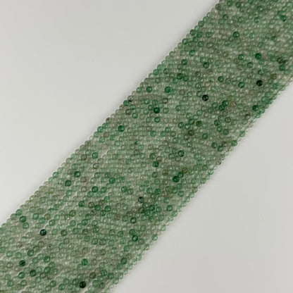 Green Strawberry Quartz Faceted Round Gemstone Beads - (AAA Quality)