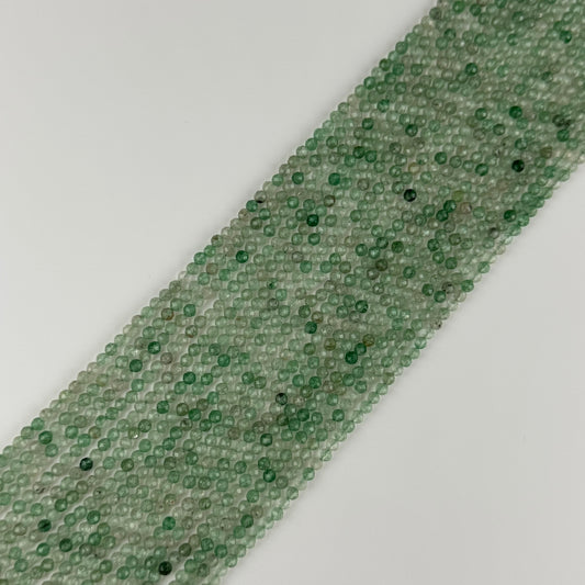 Green Strawberry Quartz Faceted Round Gemstone Beads - (AAA Quality)