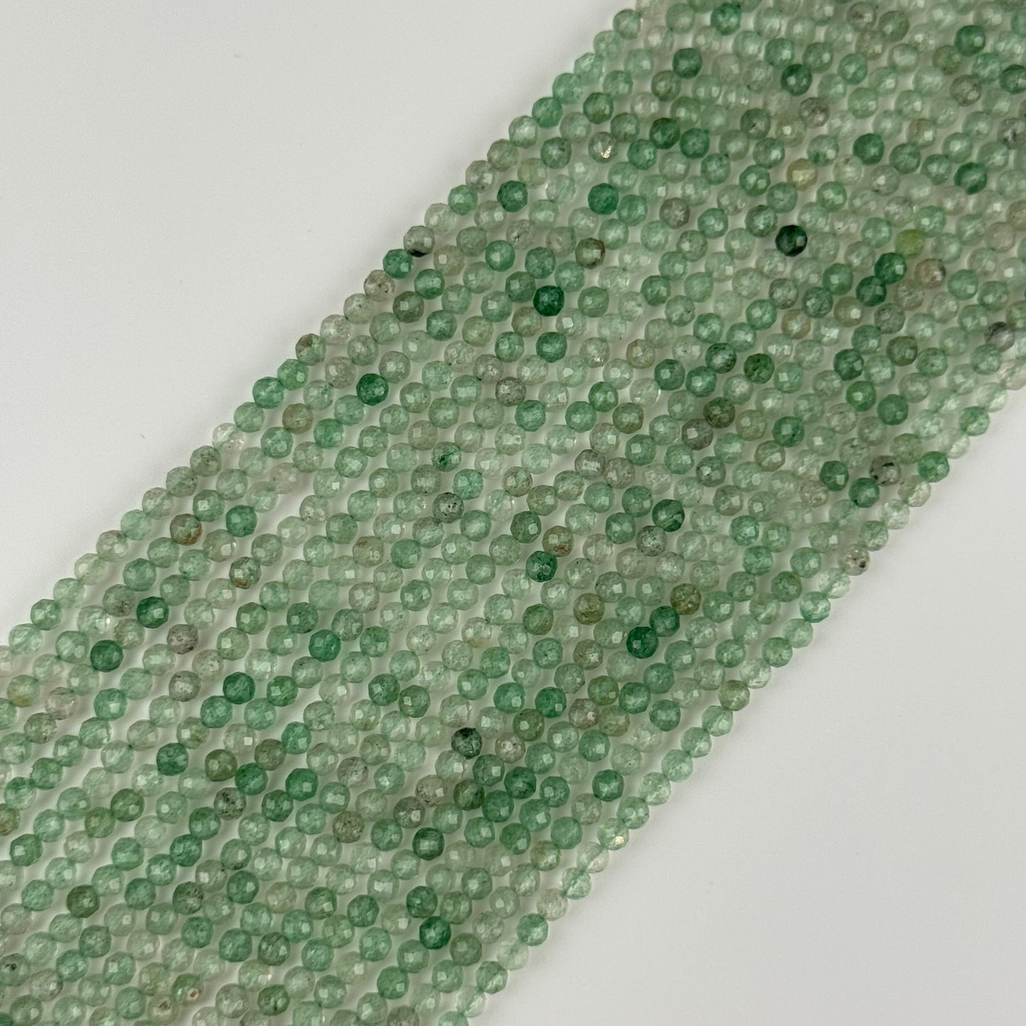 Green Strawberry Quartz Faceted Round - (AAA Quality)