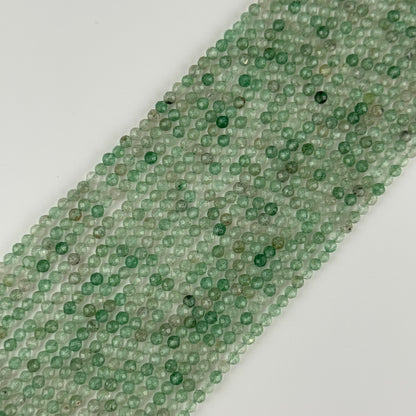 Green Strawberry Quartz Faceted Round Gemstone Beads - (AAA Quality)