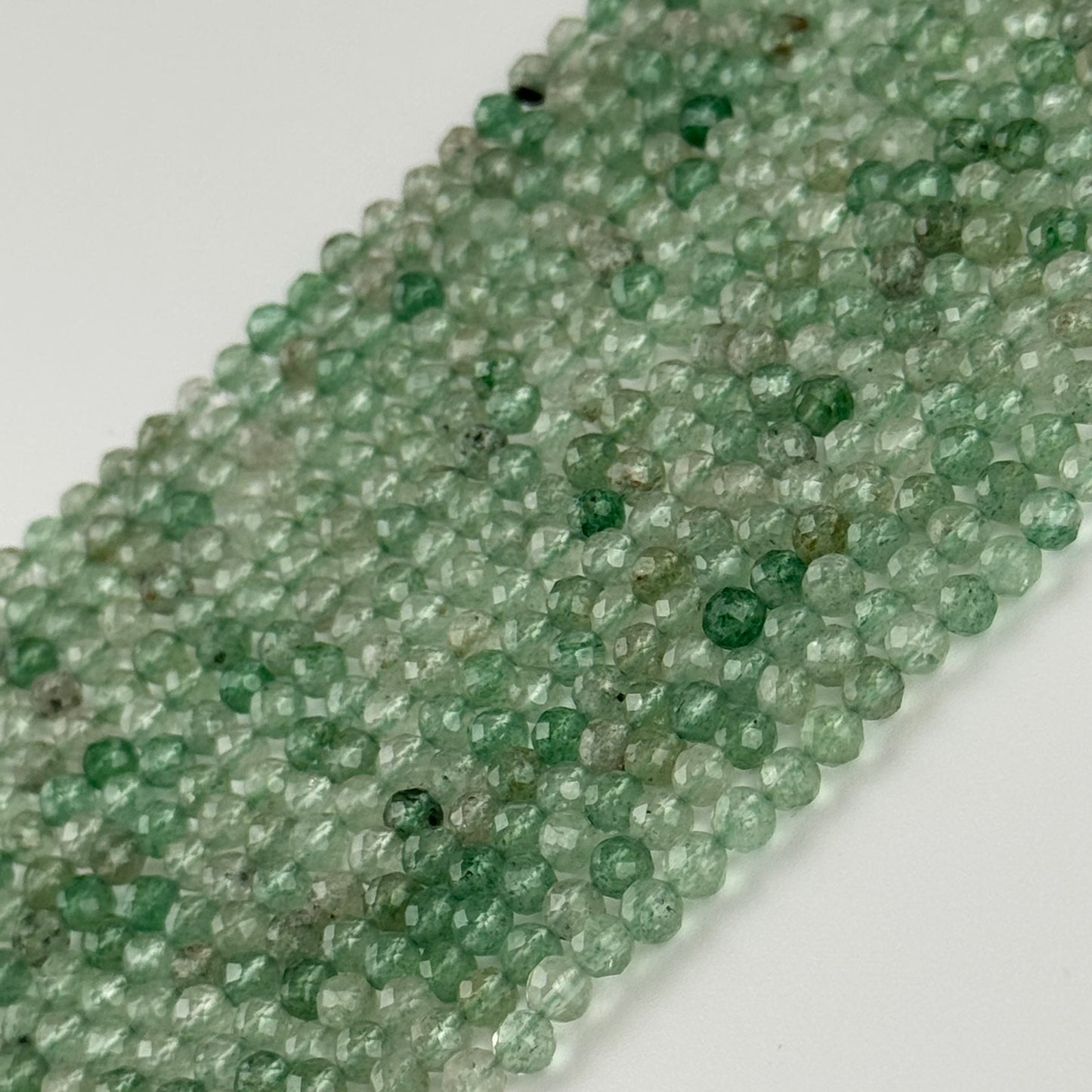 Green Strawberry Quartz Faceted Round - (AAA Quality)