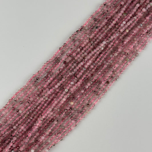 Epidot in Quartz Faceted Round Gemstone Beads - (AA Quality)