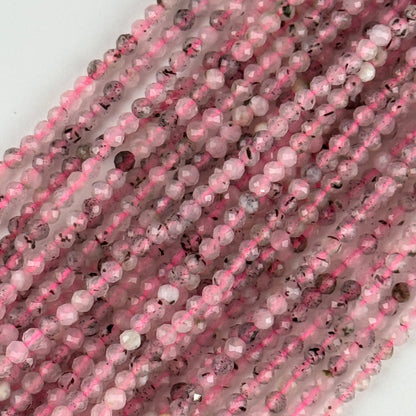 Epidot in Quartz Faceted Round Gemstone Beads - (AA Quality)