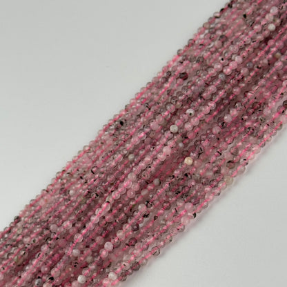 Epidot in Quartz Faceted Round Gemstone Beads - (AA Quality)