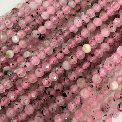 Epidot in Quartz Faceted Round Gemstone Beads - (AA Quality)