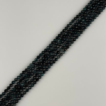 Rare Blue Tourmaline Faceted Round Gemstone Beads - (AA Quality)