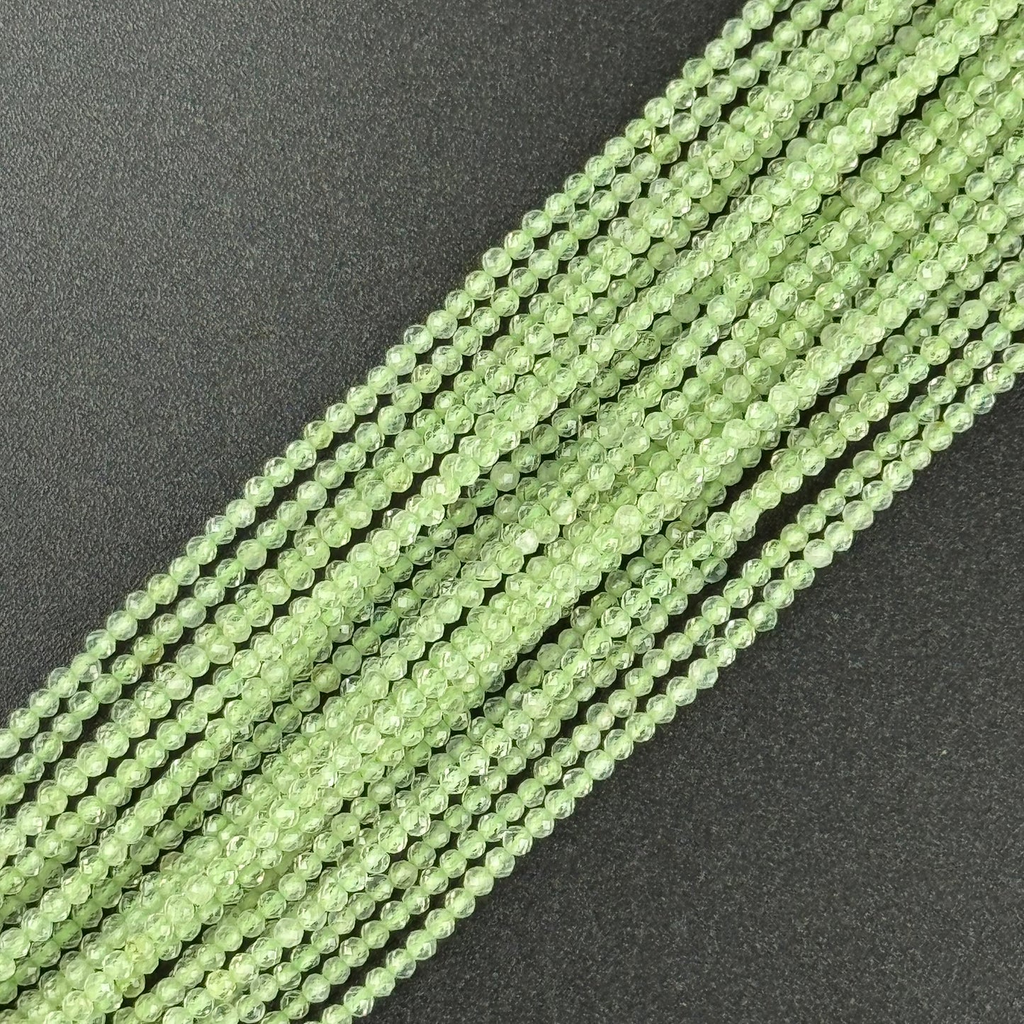Prehnite Faceted Round Beads - (AAA Quality)