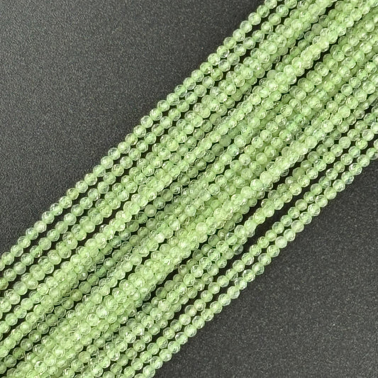 Prehnite Faceted Round Beads - (AAA Quality)