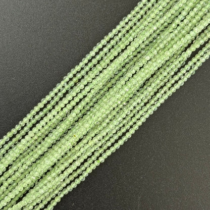 Prehnite Faceted Round Gemstone Beads - (AAA Quality)