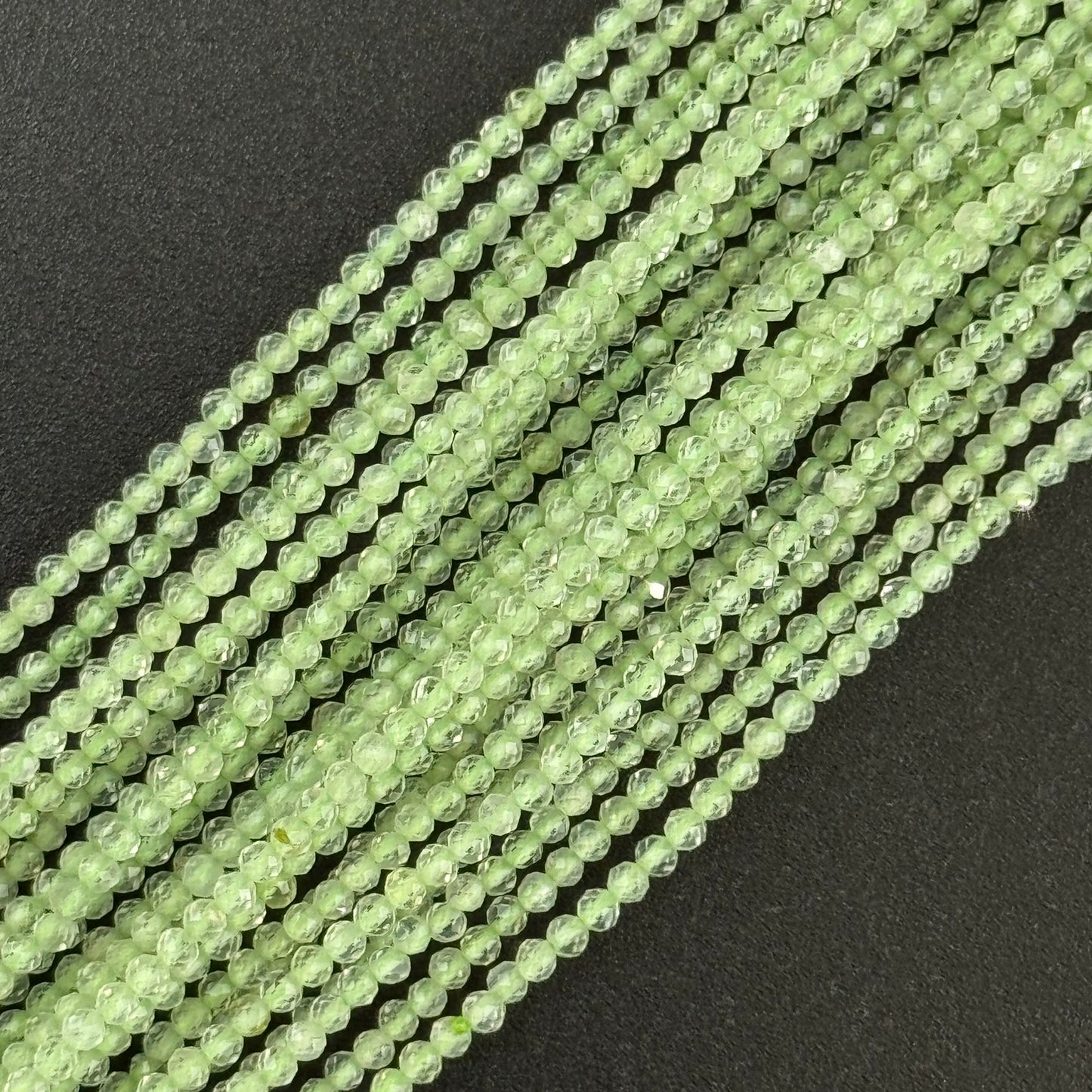 Prehnite Faceted Round Beads - (AAA Quality)