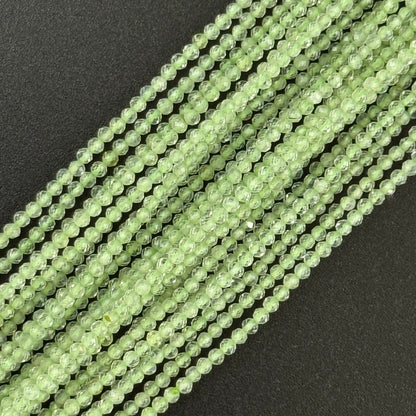 Prehnite Faceted Round Gemstone Beads - (AAA Quality)