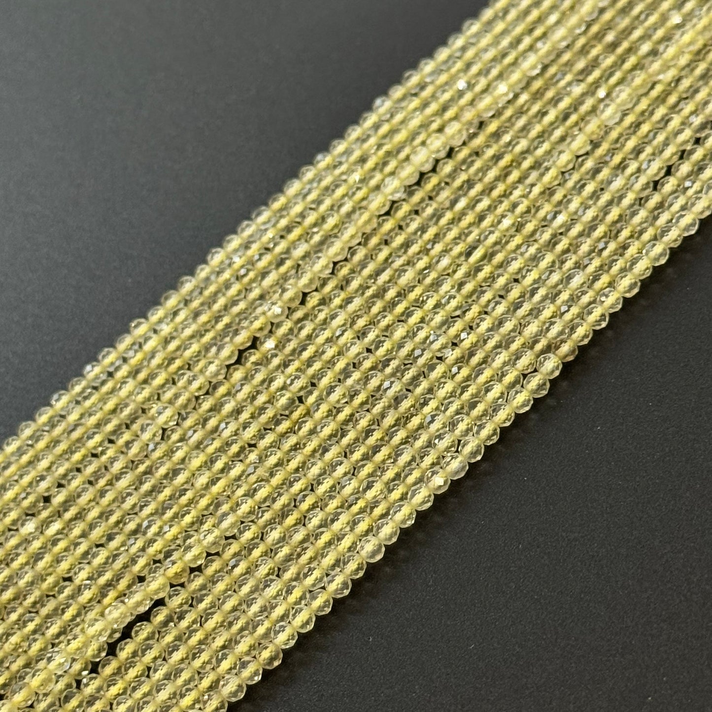 Lemon Quartz Faceted Round beads - (AAA Quality)