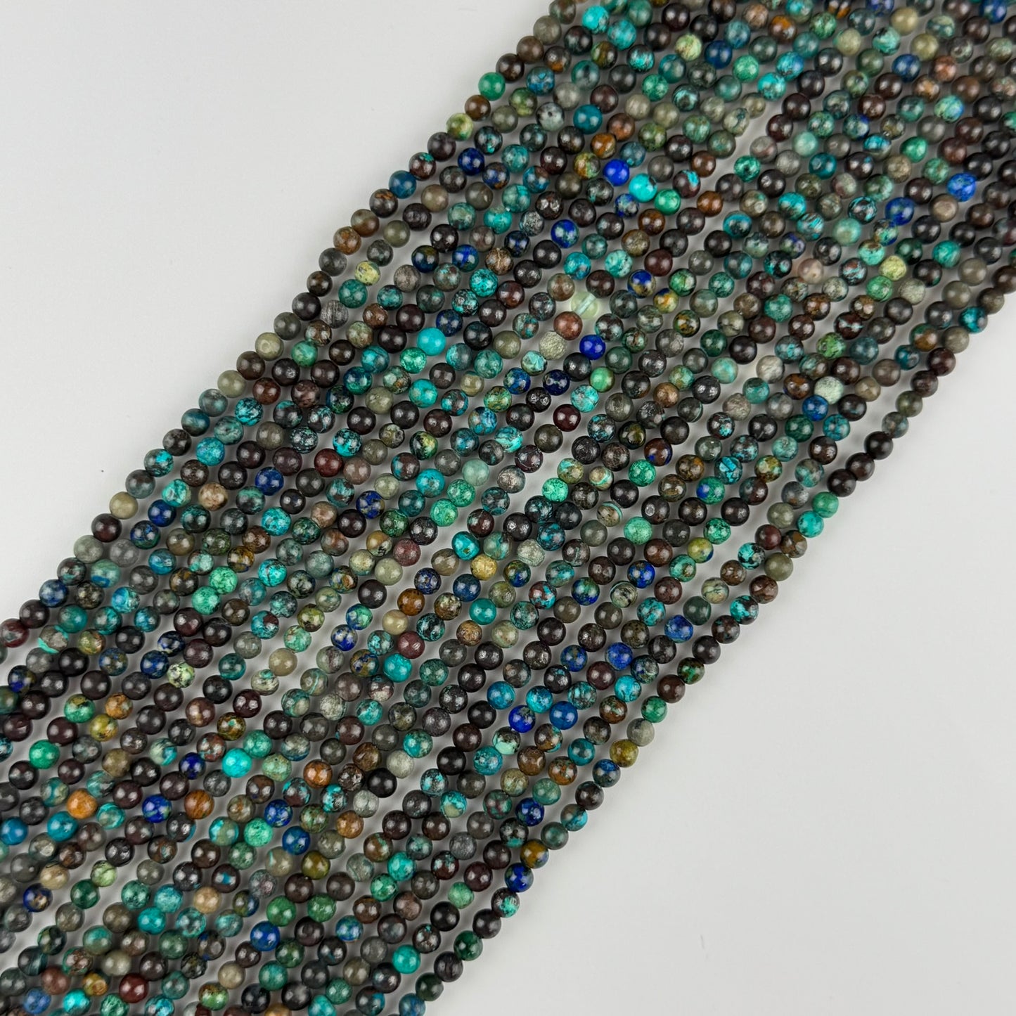 Polished Round Beads Azurite Malachite Beads - (A Quality)