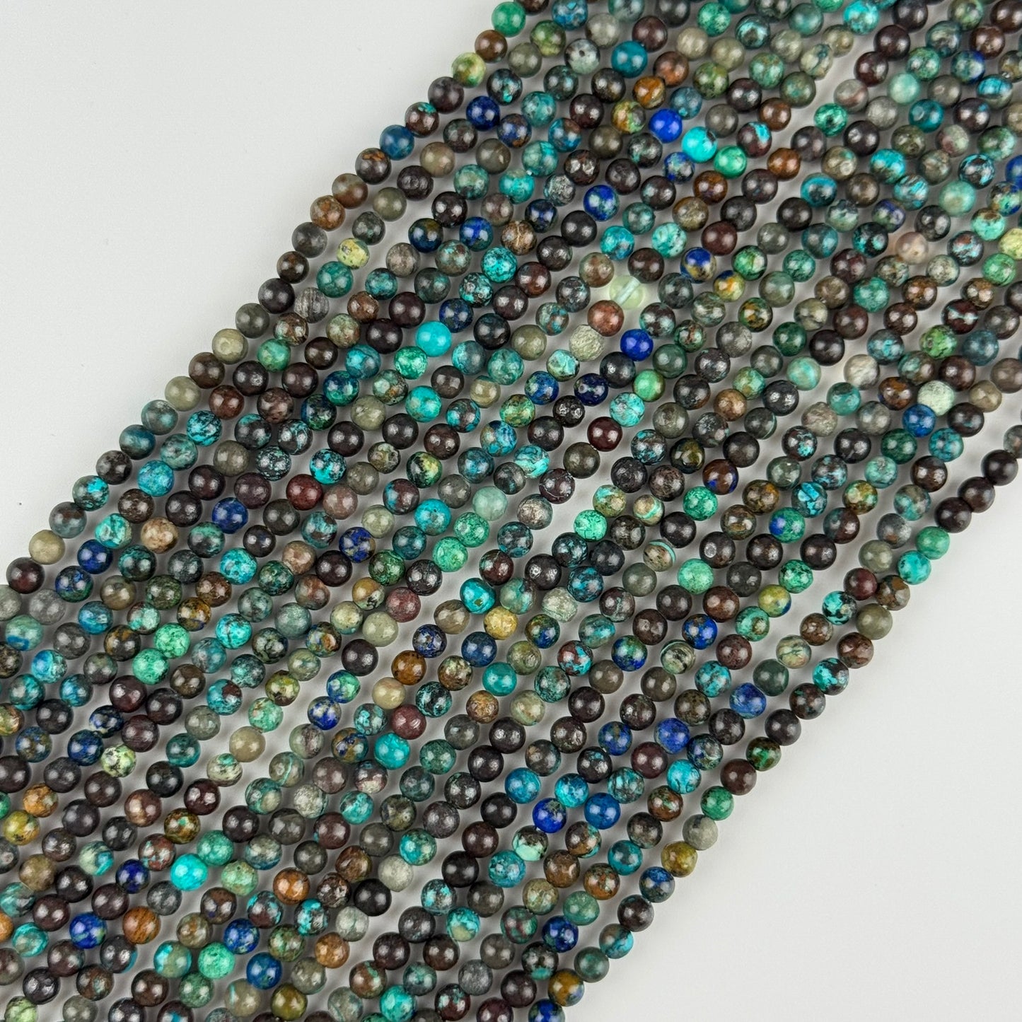 Polished Round Beads Azurite Malachite Beads - (A Quality)