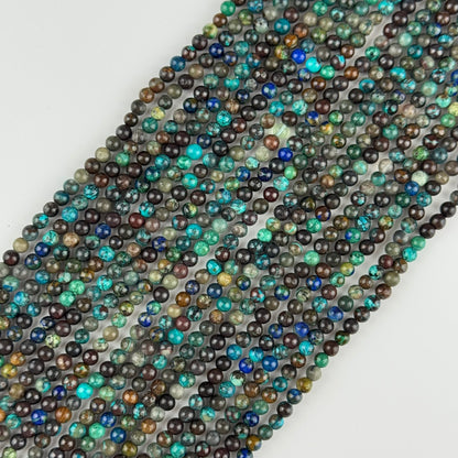 Polished Round Beads Azurite Malachite Beads - (A Quality)