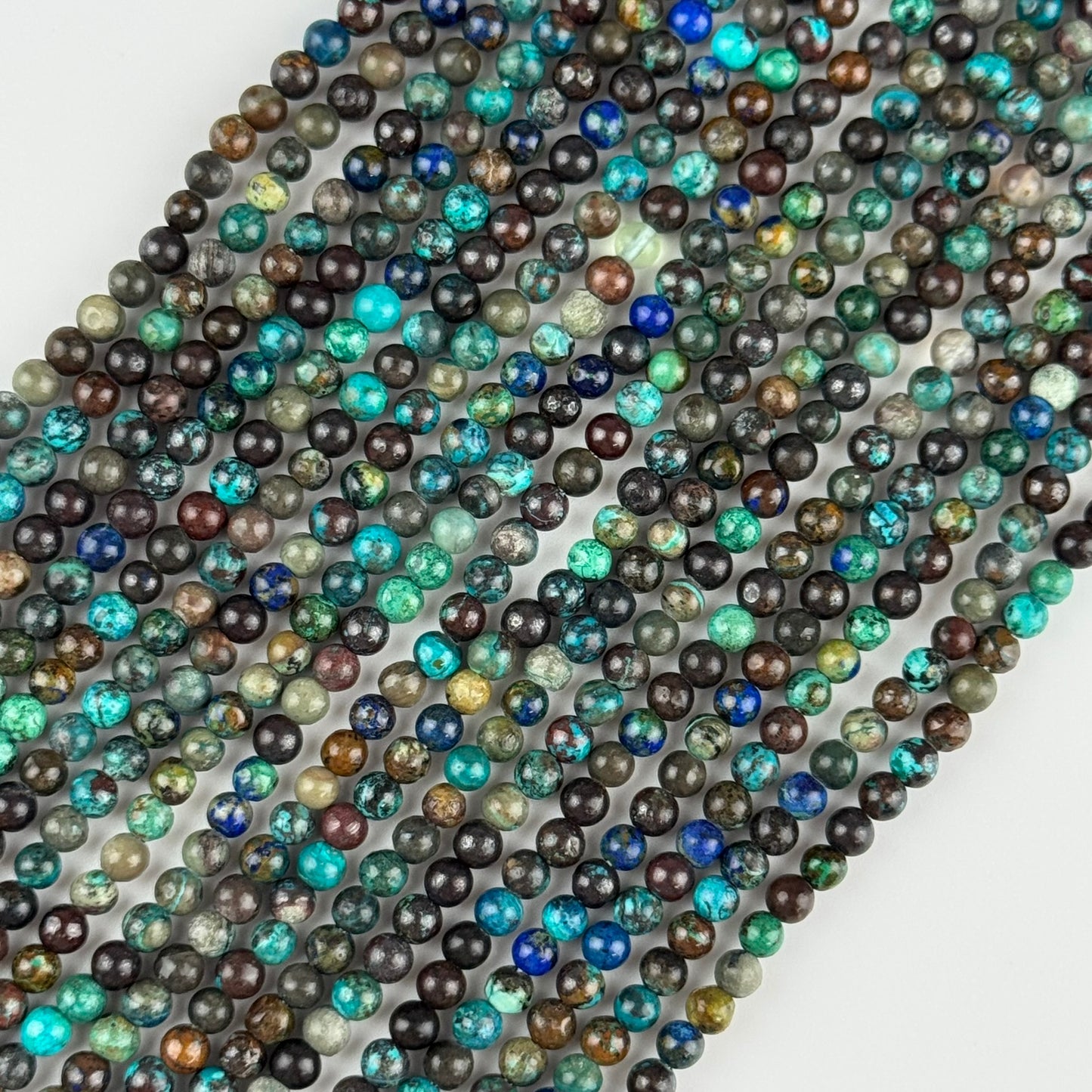 Polished Round Beads Azurite Malachite Beads - (A Quality)