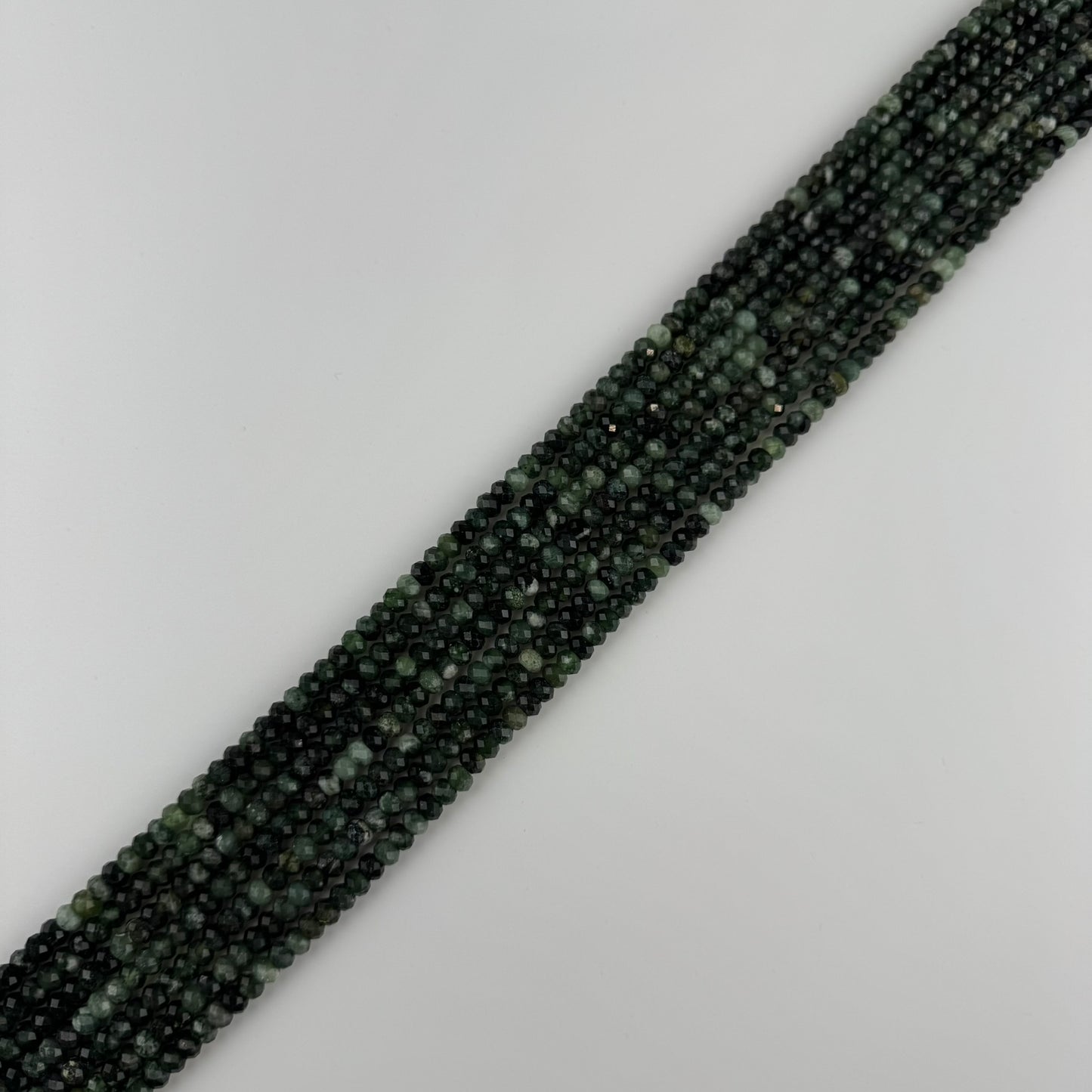 Serpentine Faceted Rondelle Beads - (A Quality)
