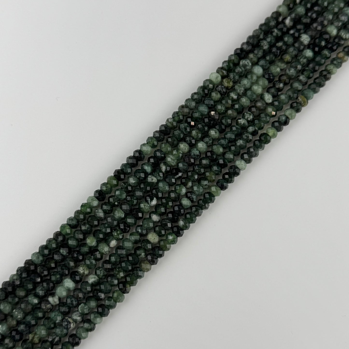 Serpentine Faceted Rondelle Beads - (A Quality)