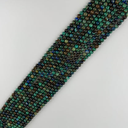 Polished Round Beads Azurite Malachite Beads - (A Quality)