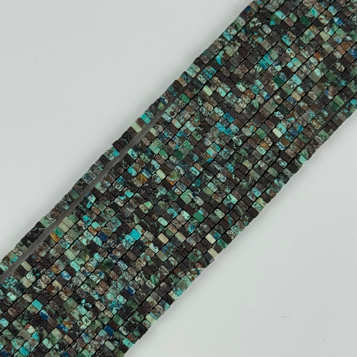 Flat Square Shattuckite Rare Gemstone Beads - (AAA Quality)