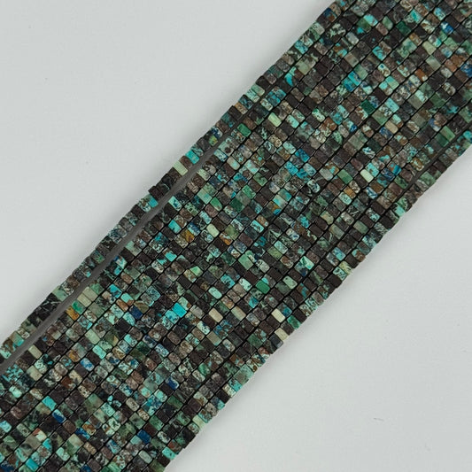 Flat Square Shattuckite Rare Gemstone Beads - (AAA Quality)