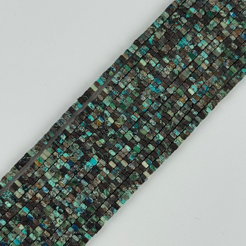 Faceted Square Semi Precious Stone Beads