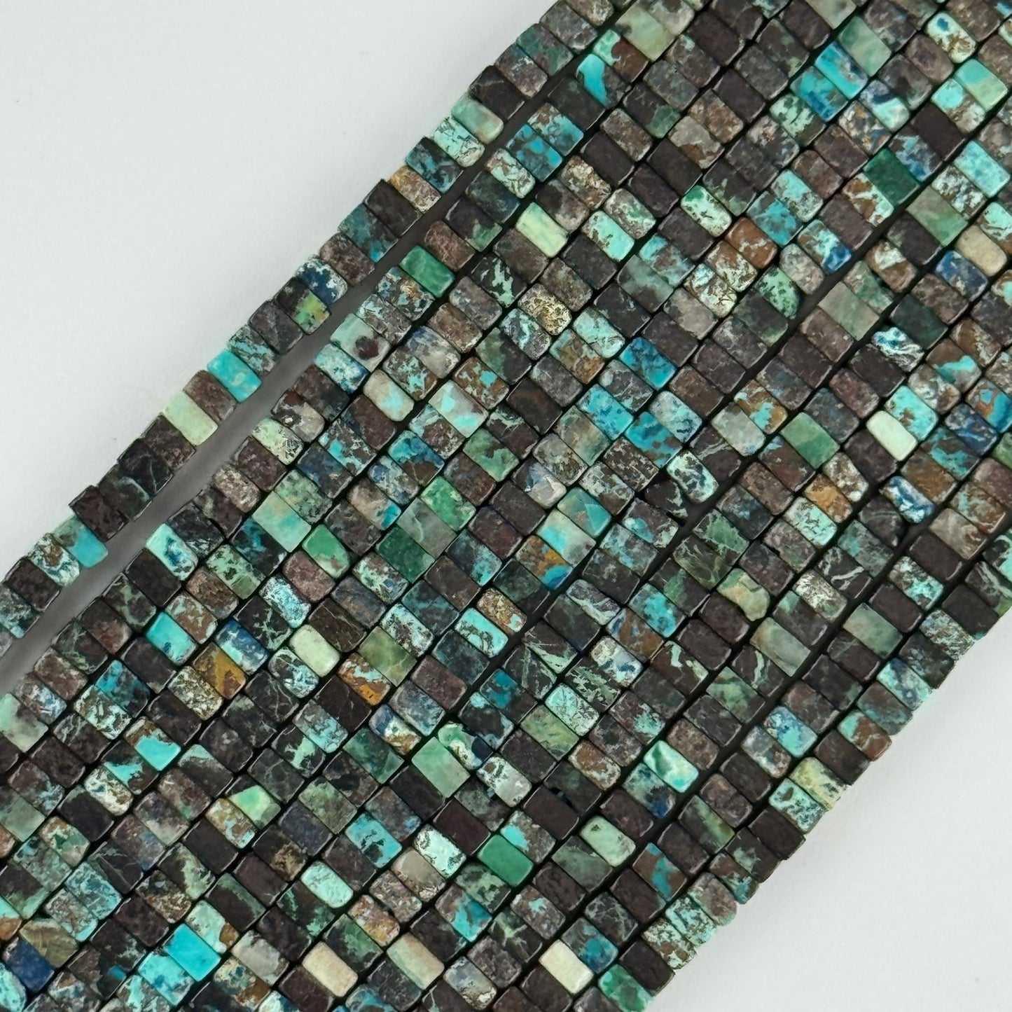 Flat Square Shattuckite Rare Gemstone Beads - (AAA Quality)