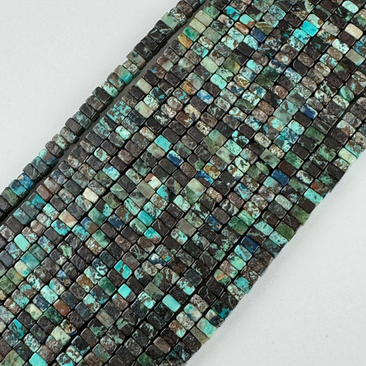 Flat Square Shattuckite Rare Gemstone Beads - (AAA Quality)