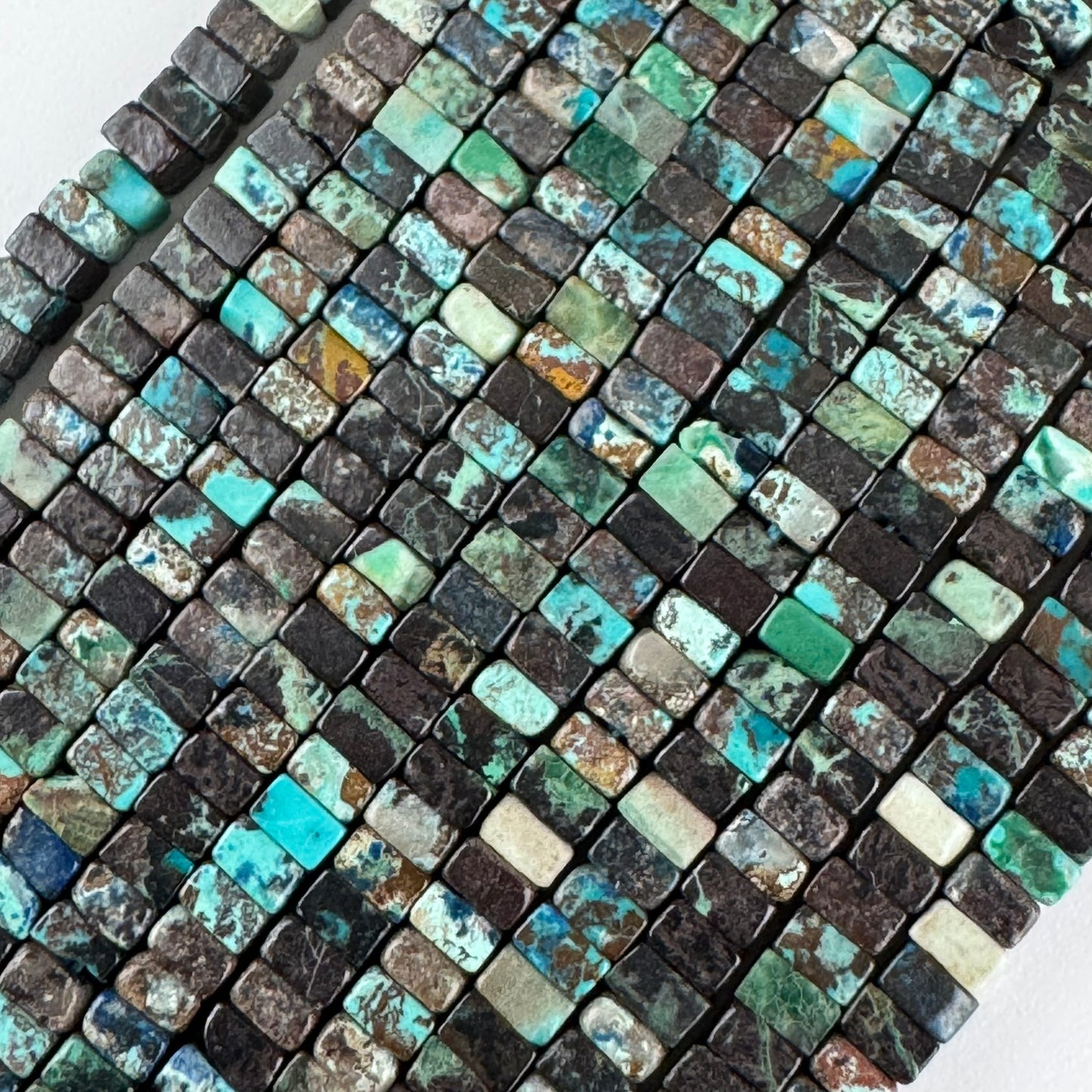 Flat Square Shattuckite Rare Gemstone Beads - (AAA Quality)