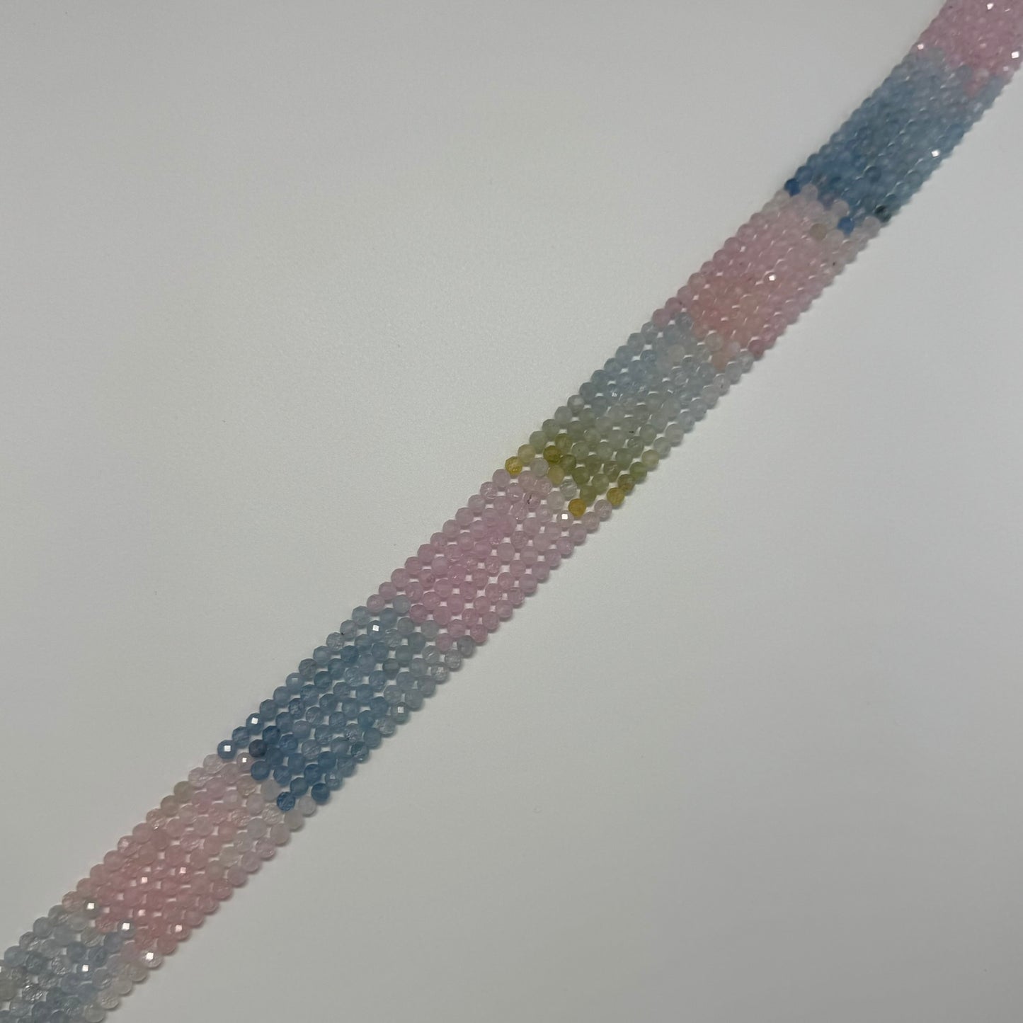 Aquamarine Morganite Faceted Round Beads