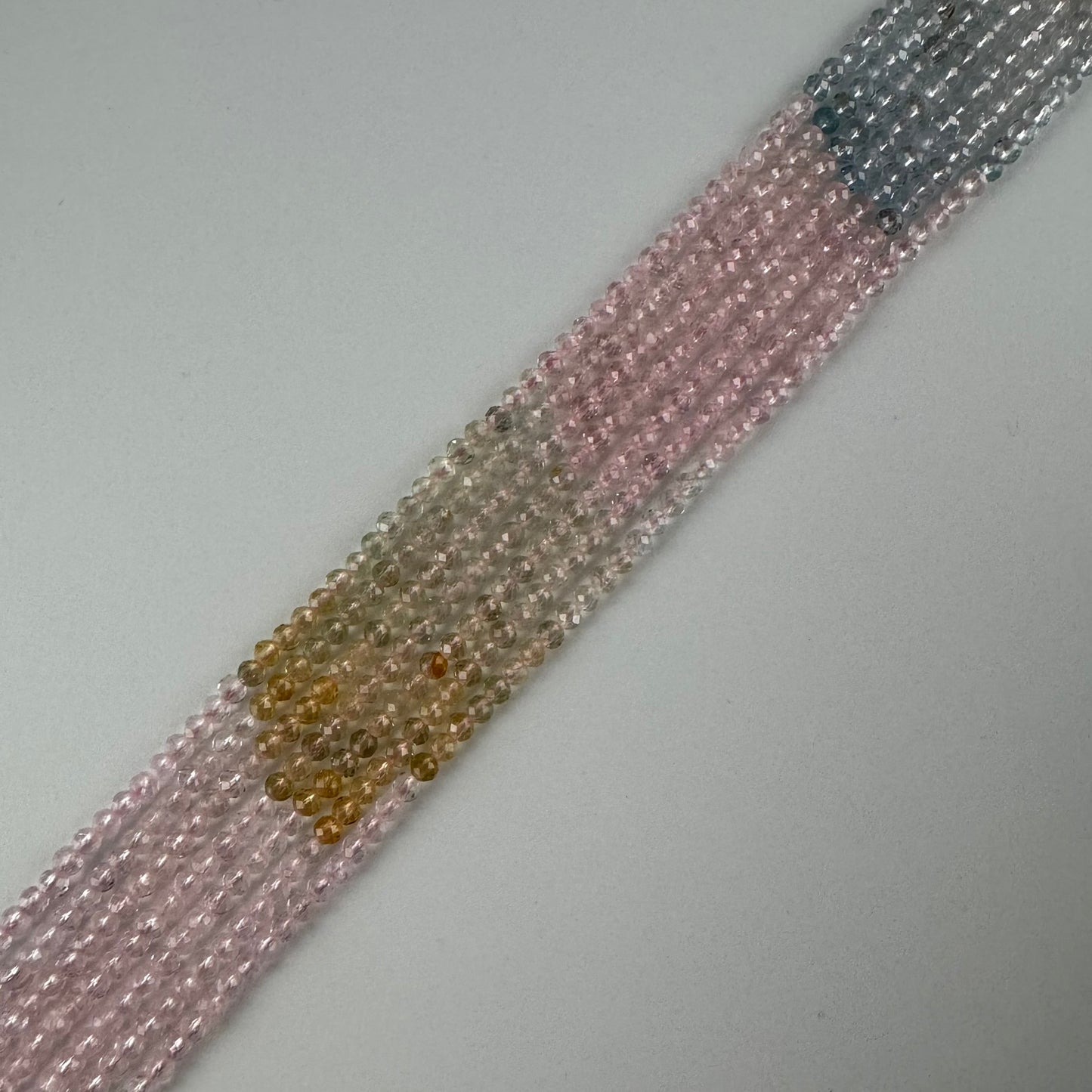 Aquamarine Morganite Faceted Round Beads