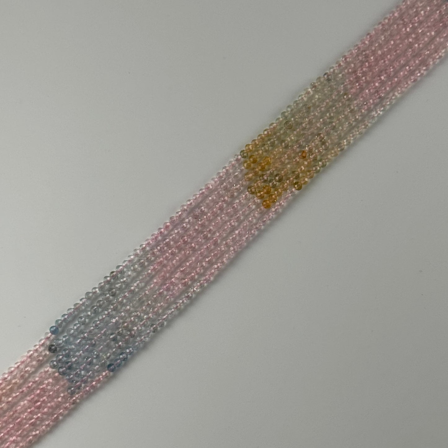 Aquamarine Morganite Faceted Round Beads