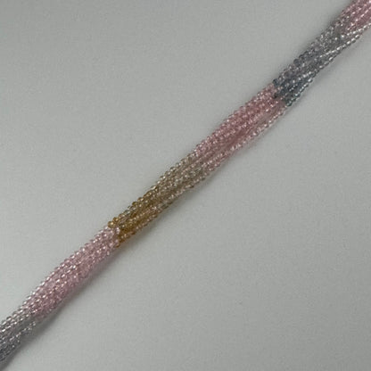 Aquamarine Morganite Faceted Round Beads