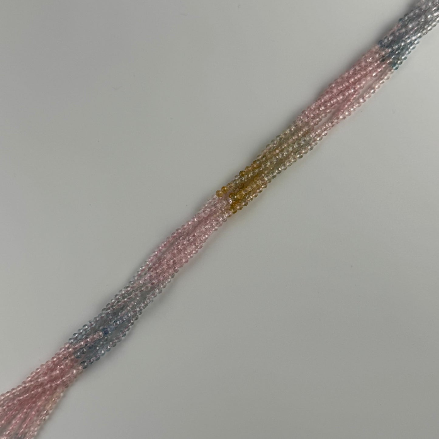 Aquamarine Morganite Faceted Round Beads