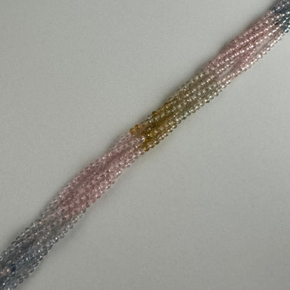 Aquamarine Morganite Faceted Round Beads