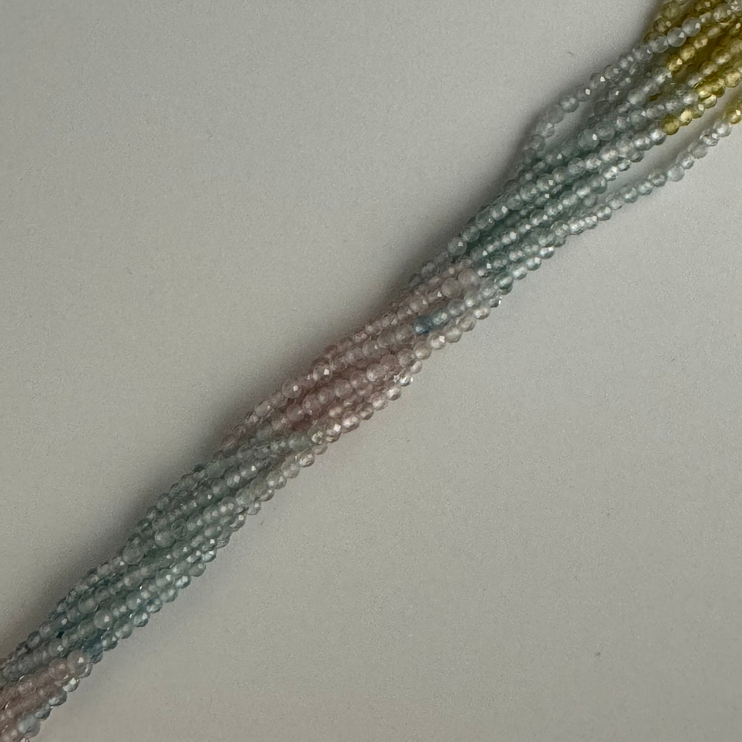 Aquamarine Morganite Faceted Round Beads