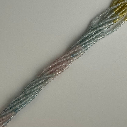 Aquamarine Morganite Faceted Round Beads