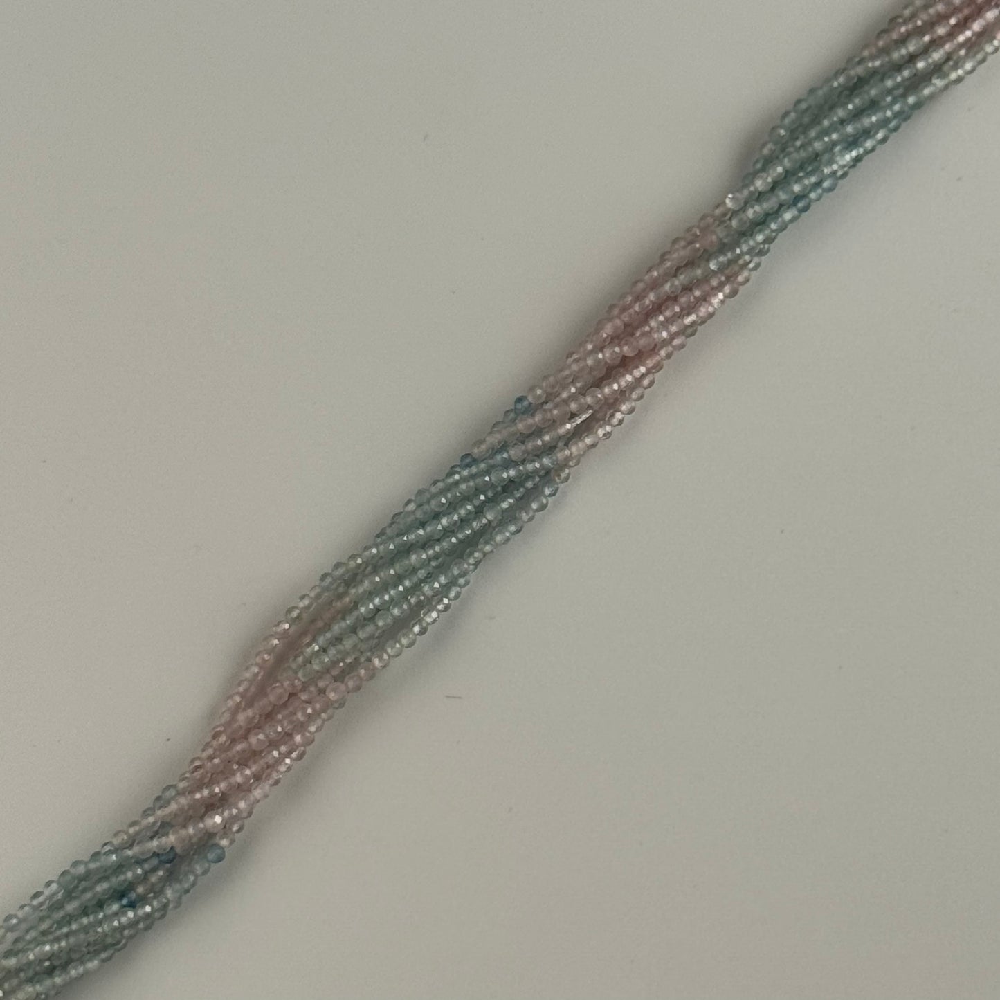 Aquamarine Morganite Faceted Round Beads