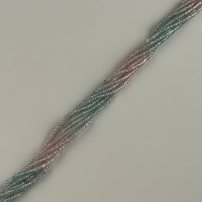 Aquamarine Morganite Faceted Round Beads