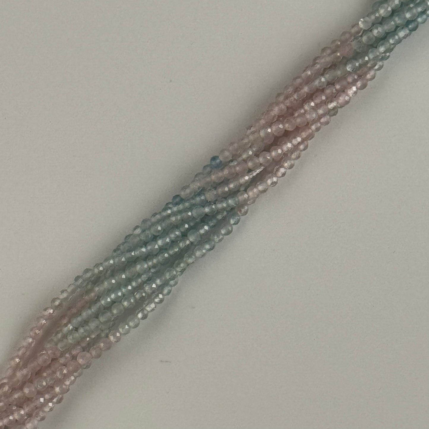 Aquamarine Morganite Faceted Round Beads