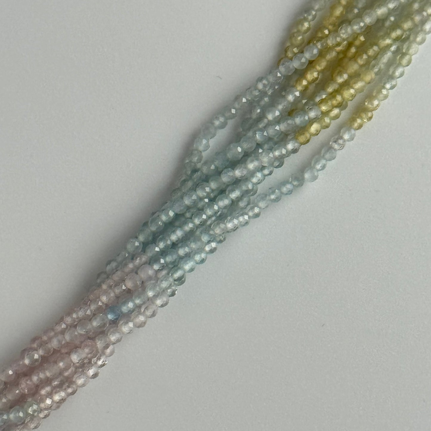 Aquamarine Morganite Faceted Round Beads