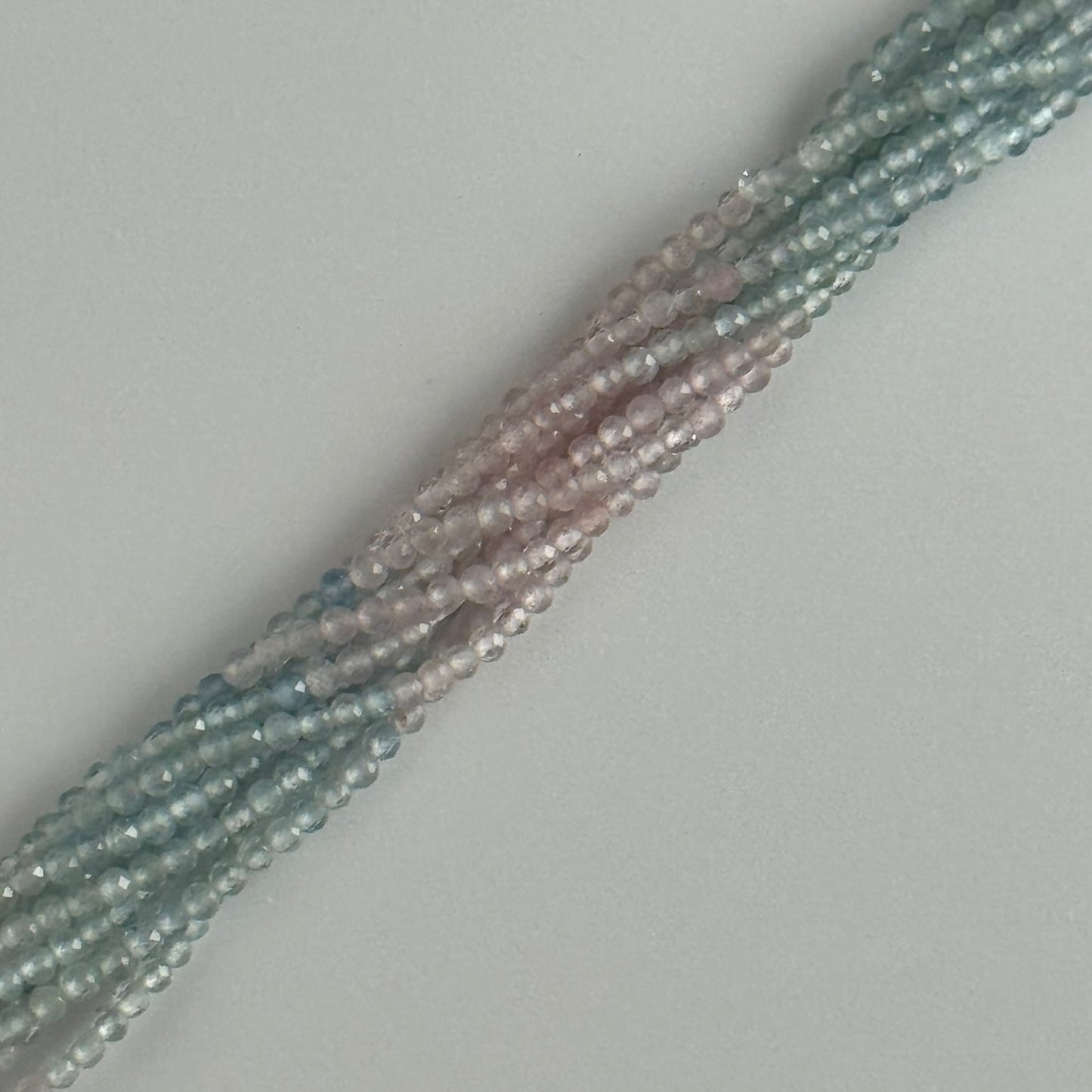 Aquamarine Morganite Faceted Round Beads