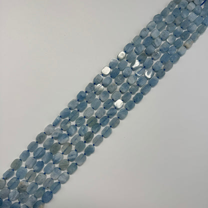 Aquamarine Oval Flat Gemstone Beads - (AA Quality)
