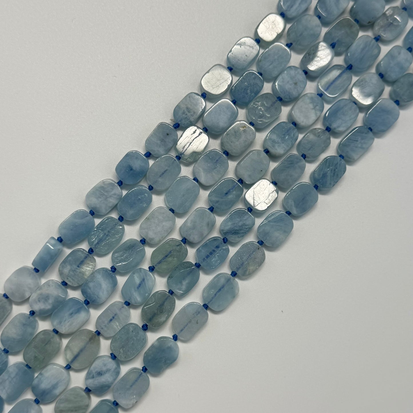 Aquamarine Oval Flat Beads - (AA Quality)