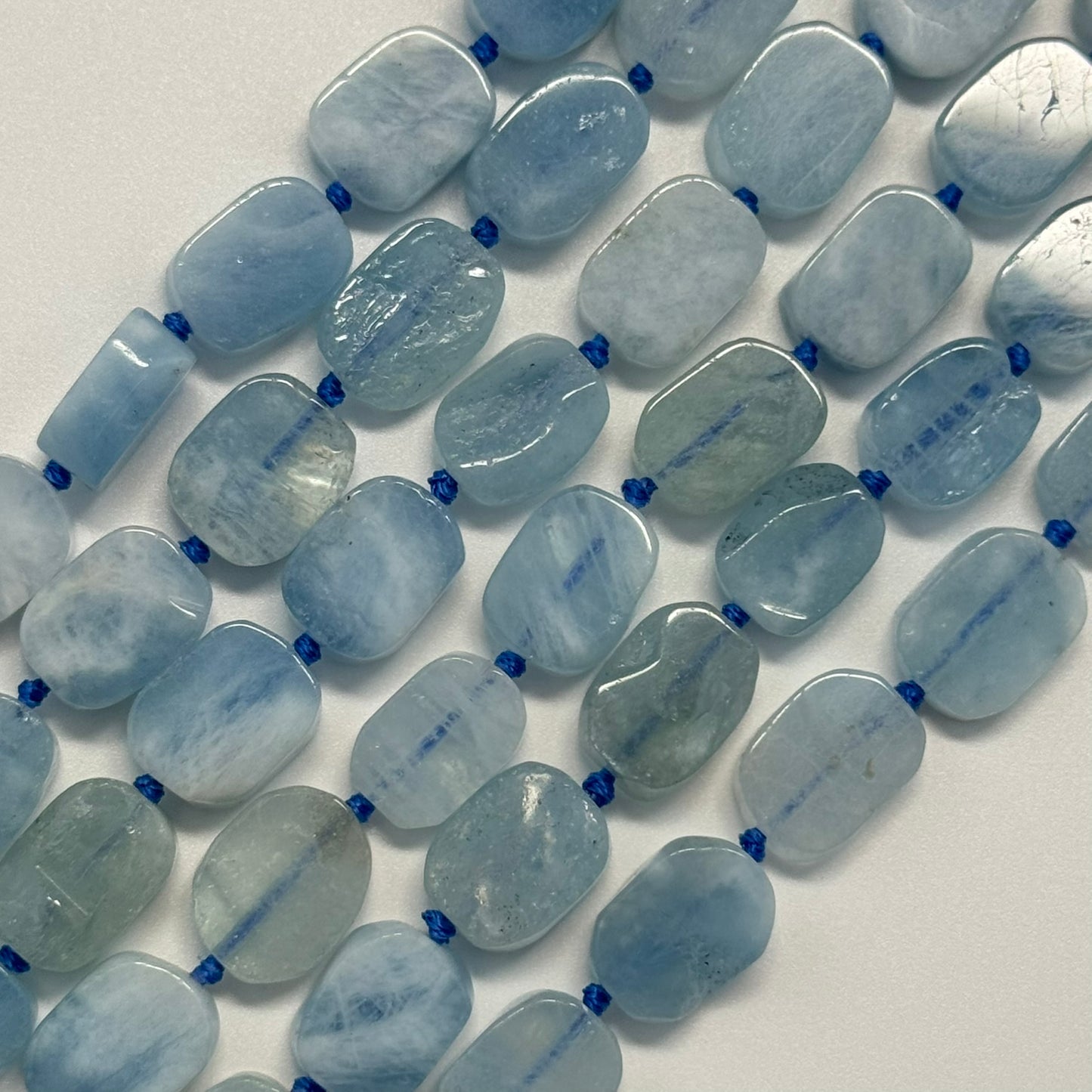 Aquamarine Oval Flat Beads - (AA Quality)
