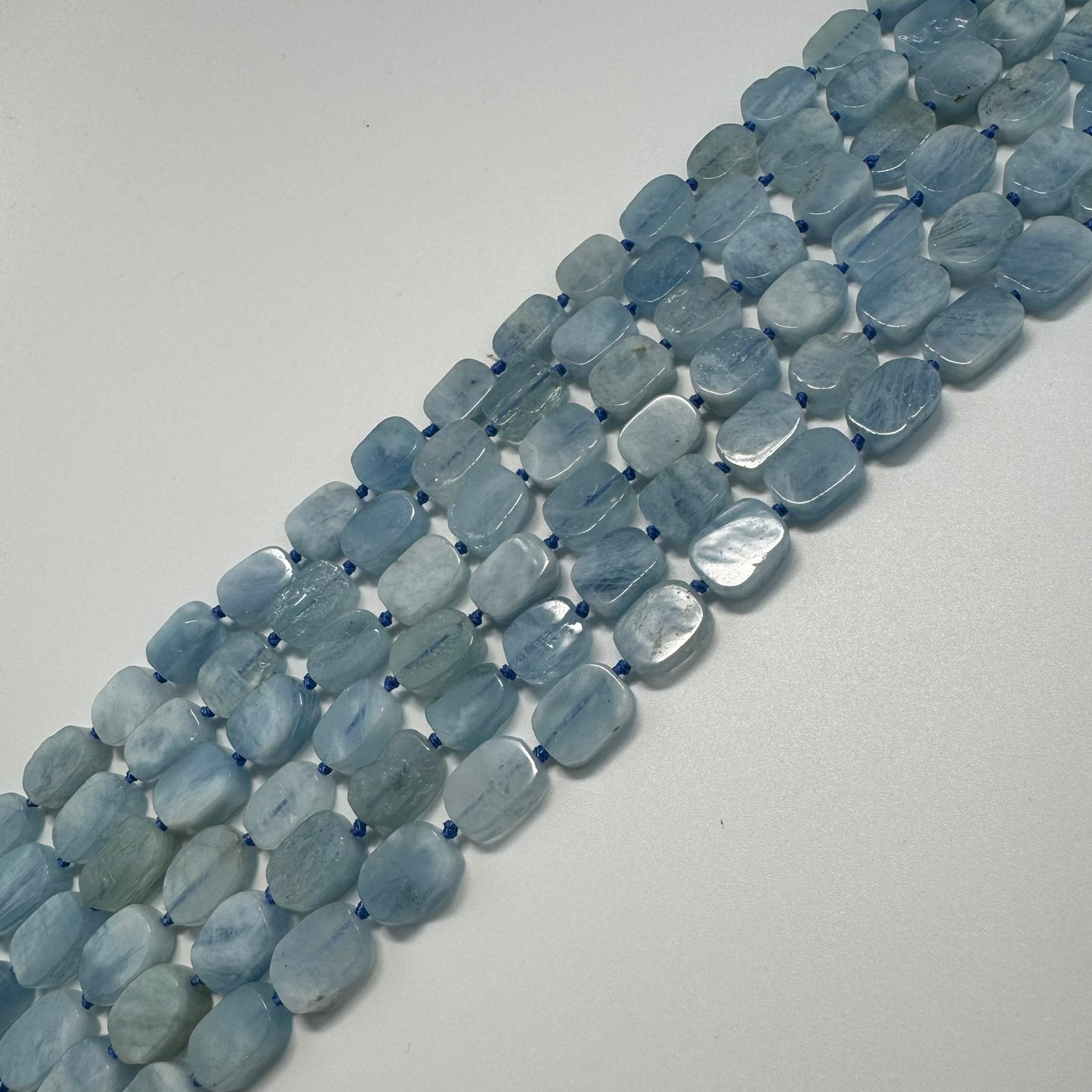 Aquamarine Oval Flat Beads - (AA Quality)