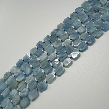 Aquamarine Oval Flat Gemstone Beads - (AA Quality)