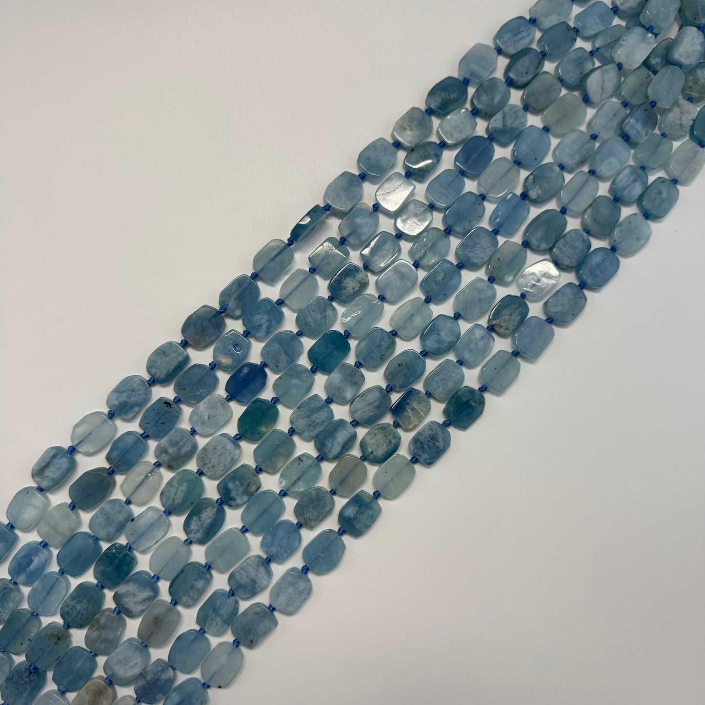 Aquamarine Oval Flat Beads - (AA Quality)