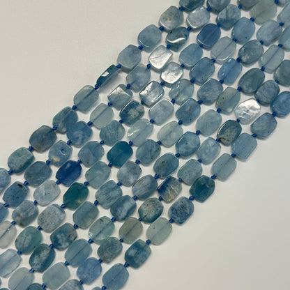 Aquamarine Oval Flat Gemstone Beads - (AA Quality)