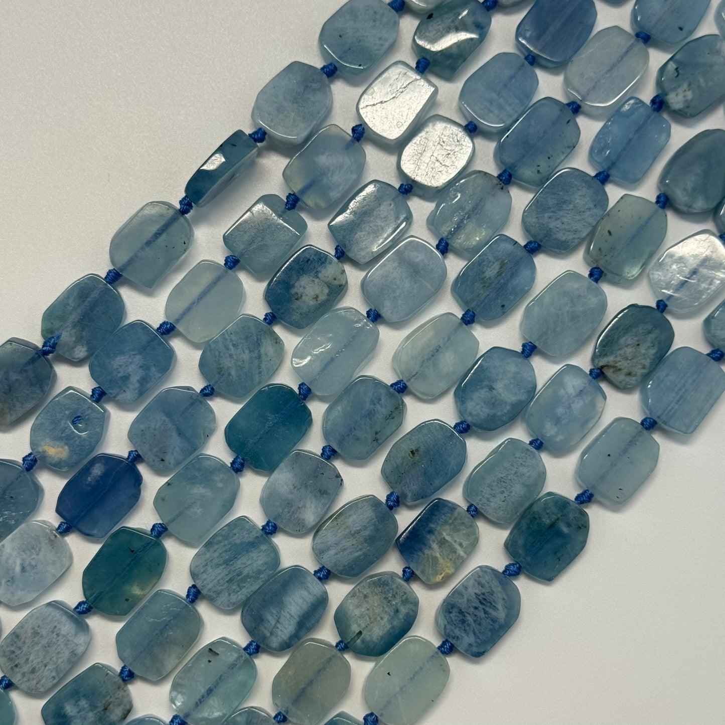 Aquamarine Oval Flat Beads - (AA Quality)